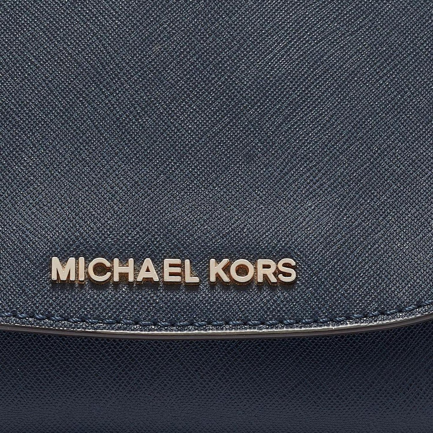 Michael Kors Navy Blue Leather Flap Crossbody Bag