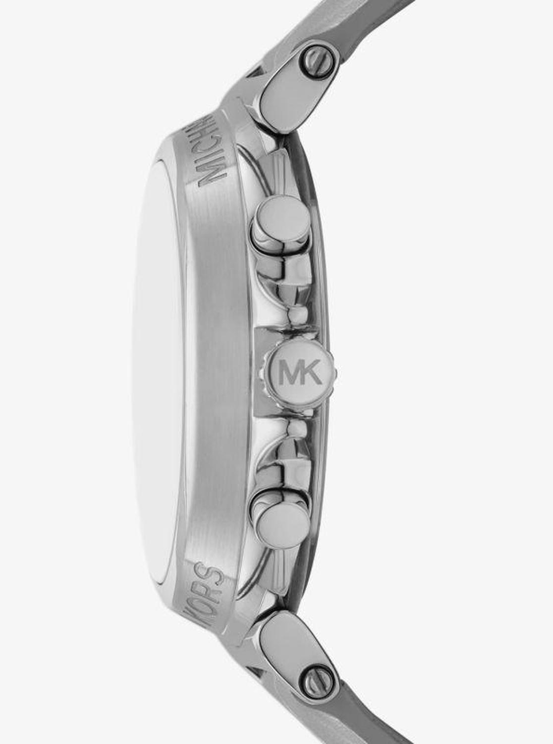 Maren Silver-Tone and Crocodile Embossed Leather Watch