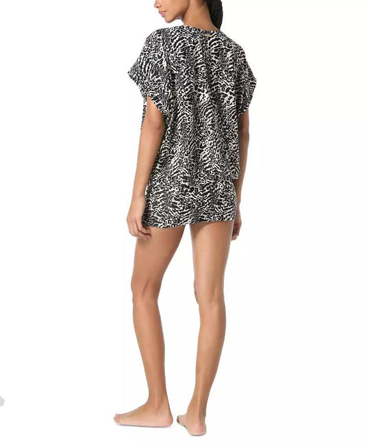 Women's Printed V-Neck Caftan Cover-Up Dress