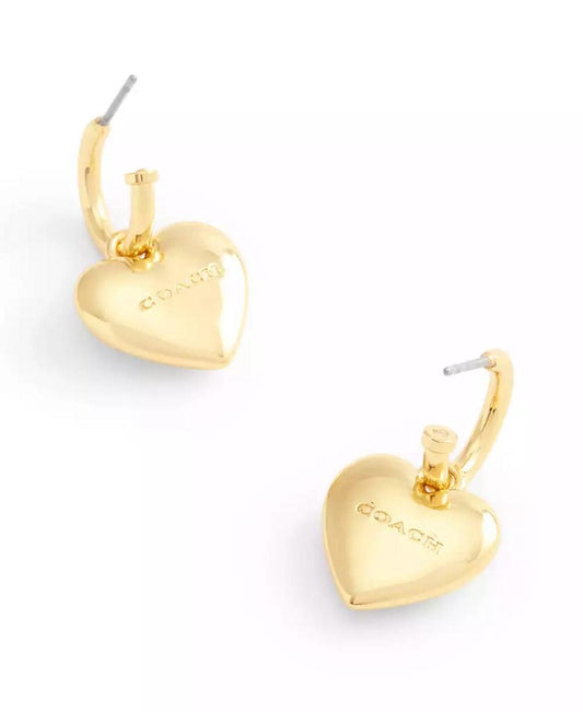 Signature Heart Charm Huggie Earrings