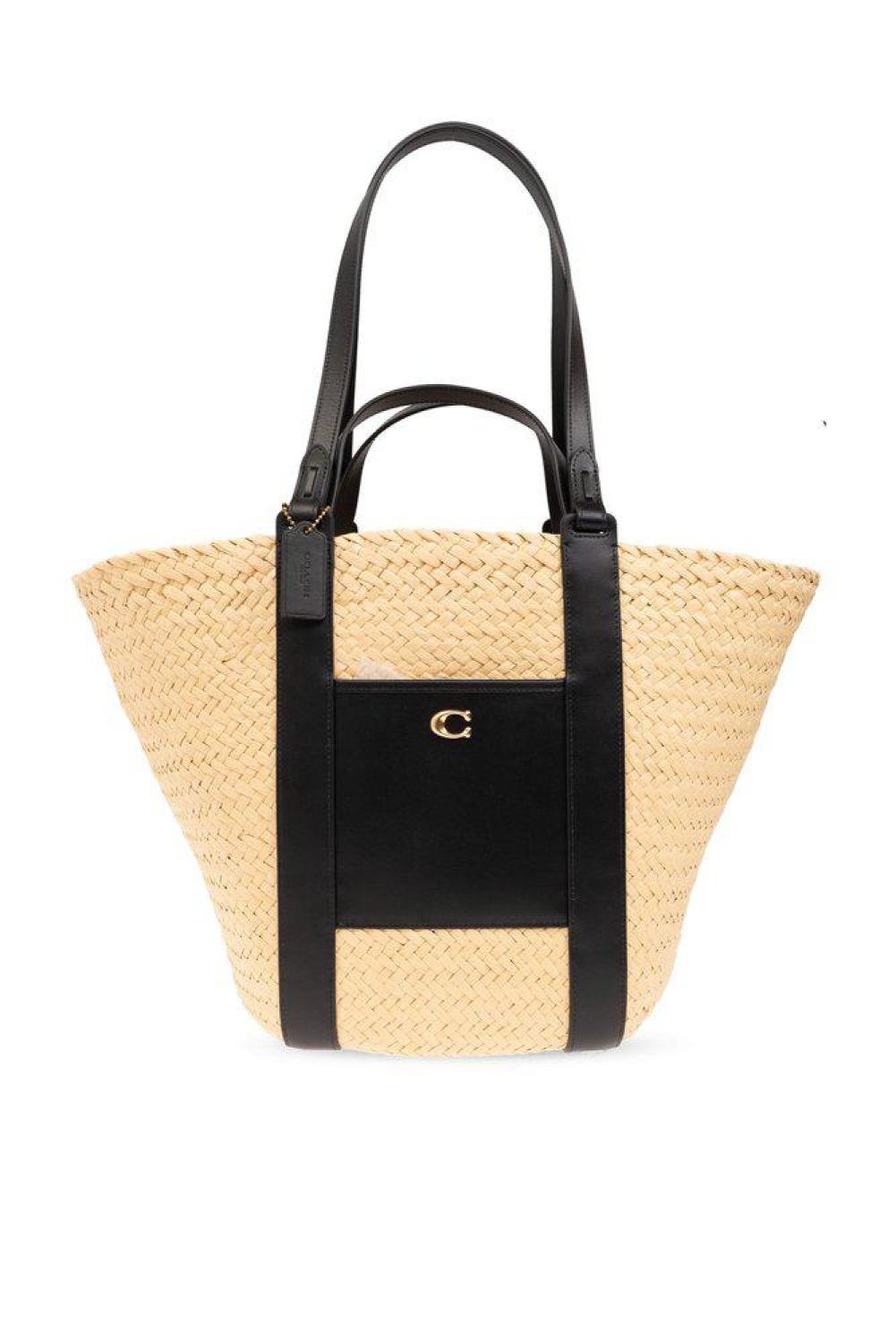 Coach Logo Plaque Pocket Tote Bag