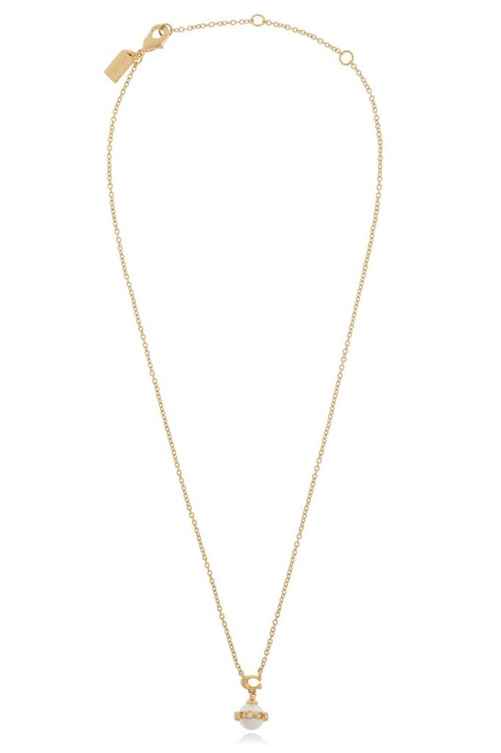 Coach Embellished Pendant Chain-Linked Necklace