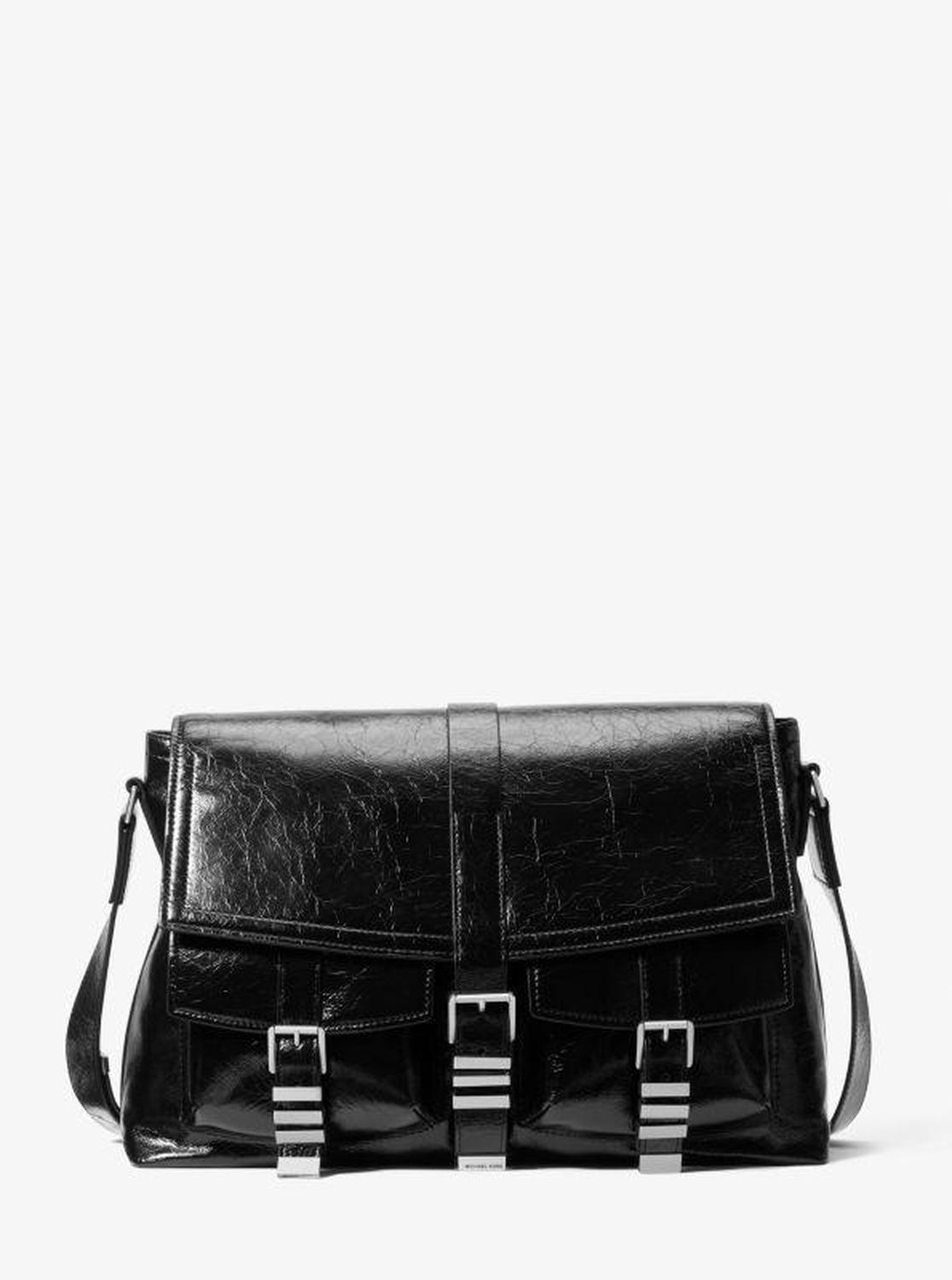 ★TOUT Y EST★ Knob Unisex Large Messenger Crinkled Black 09 StuffingBackends Messenger Bag