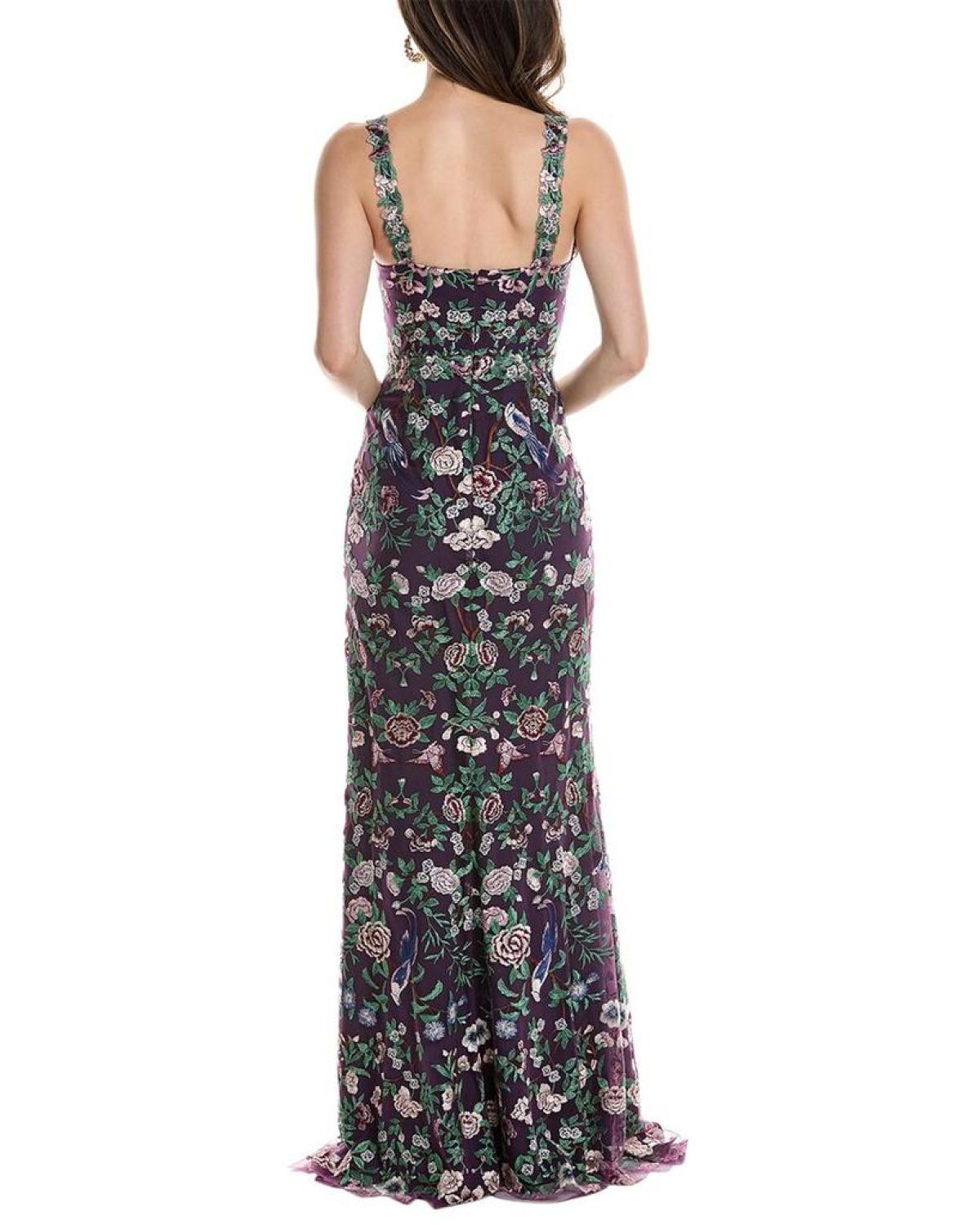 Marchesa Notte Embroidered Gown