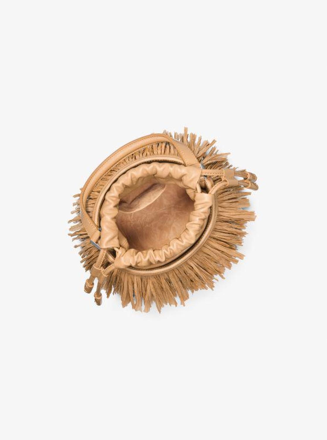 Ischia Mini Leather and Fringe Bucket Bag