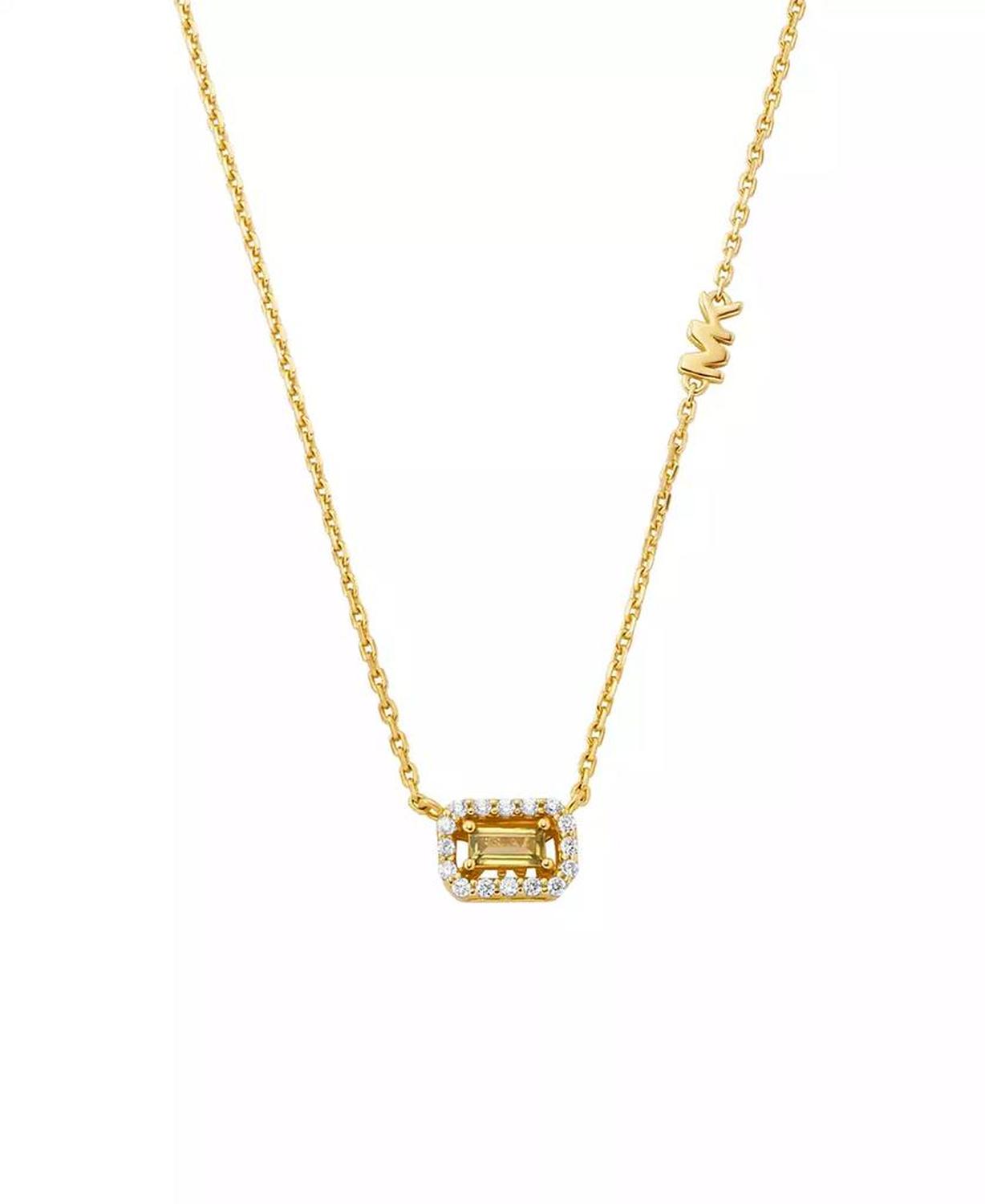 Cubic Zirconia Cut Pendant Necklace