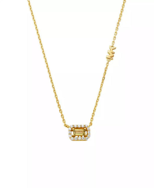 Cubic Zirconia Cut Pendant Necklace