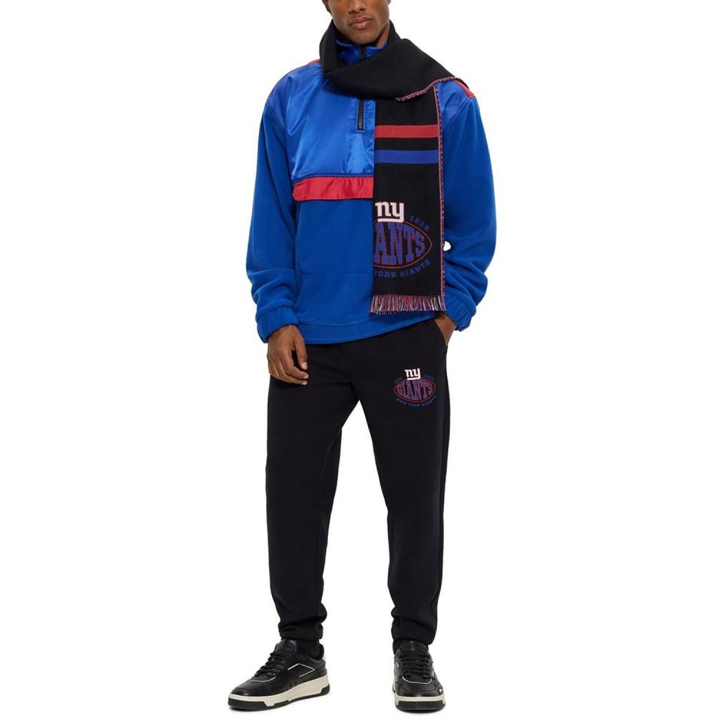 Men's BOSS x NFL New York Giants Zip-Neck Sweatshirt