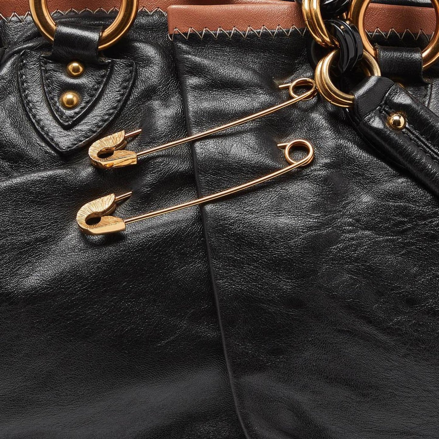 Marc Jacobs Leather Safety Pin Stam Satchel