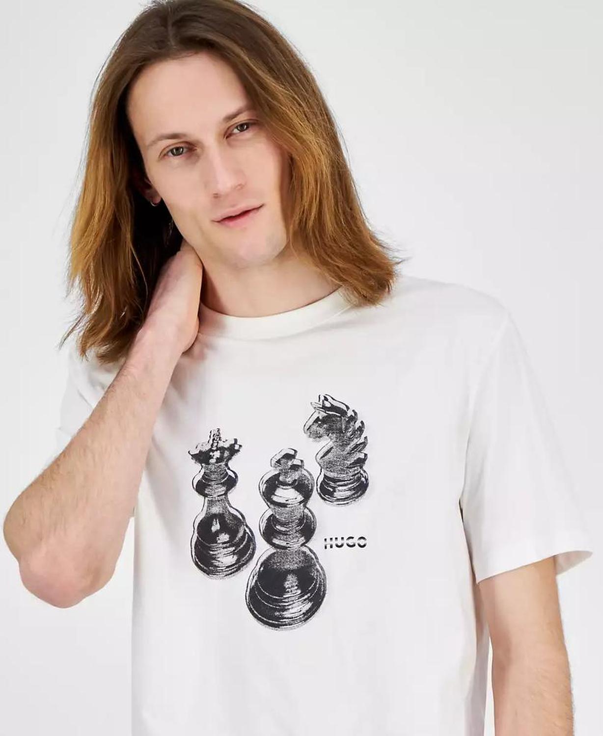 Men's Short Sleeve Crewneck Chess Graphic T-Shirt