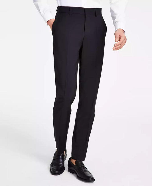 by Hugo Boss Men's Modern-Fit Wool Black Suit Pants
