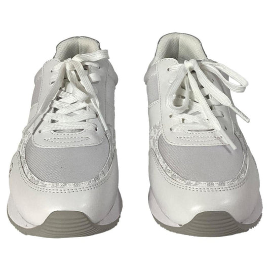 Andi Trainer in Bright White Faux Leather