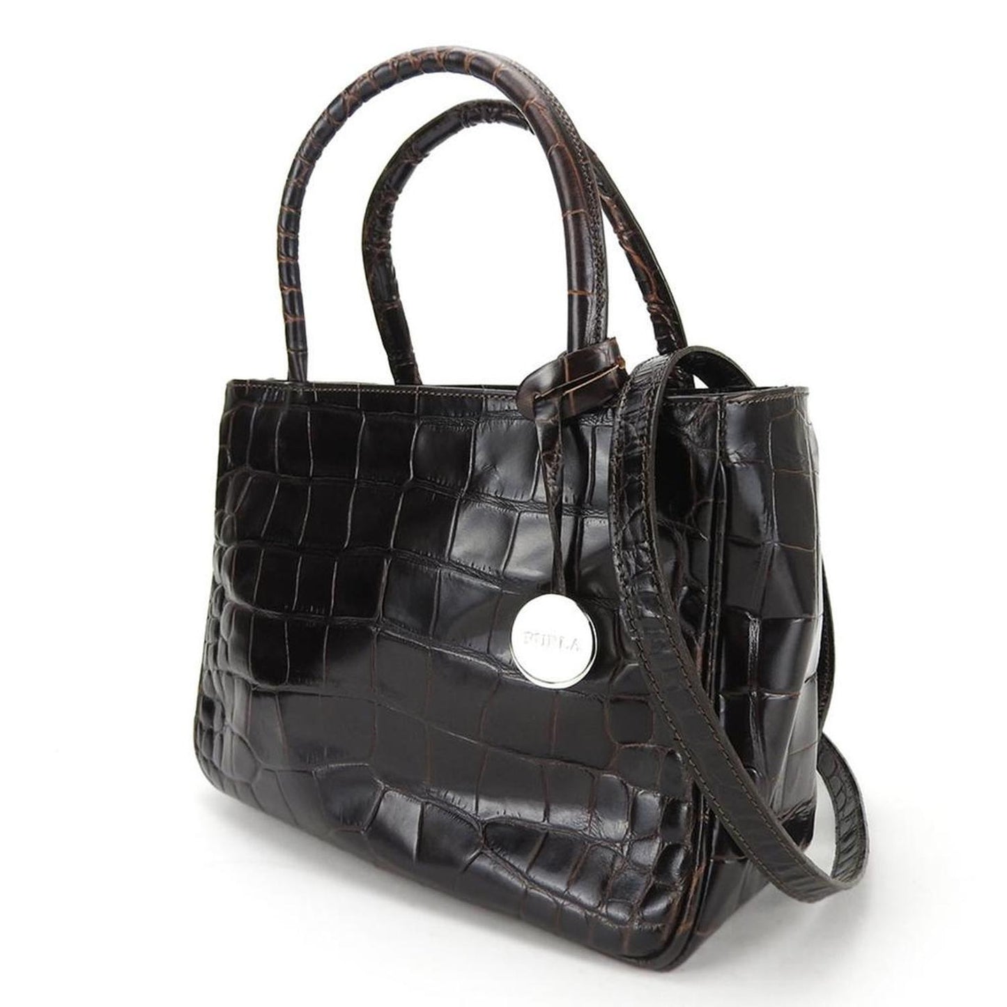 Leather Handbag Shoulder Bag (Pre-Owned)