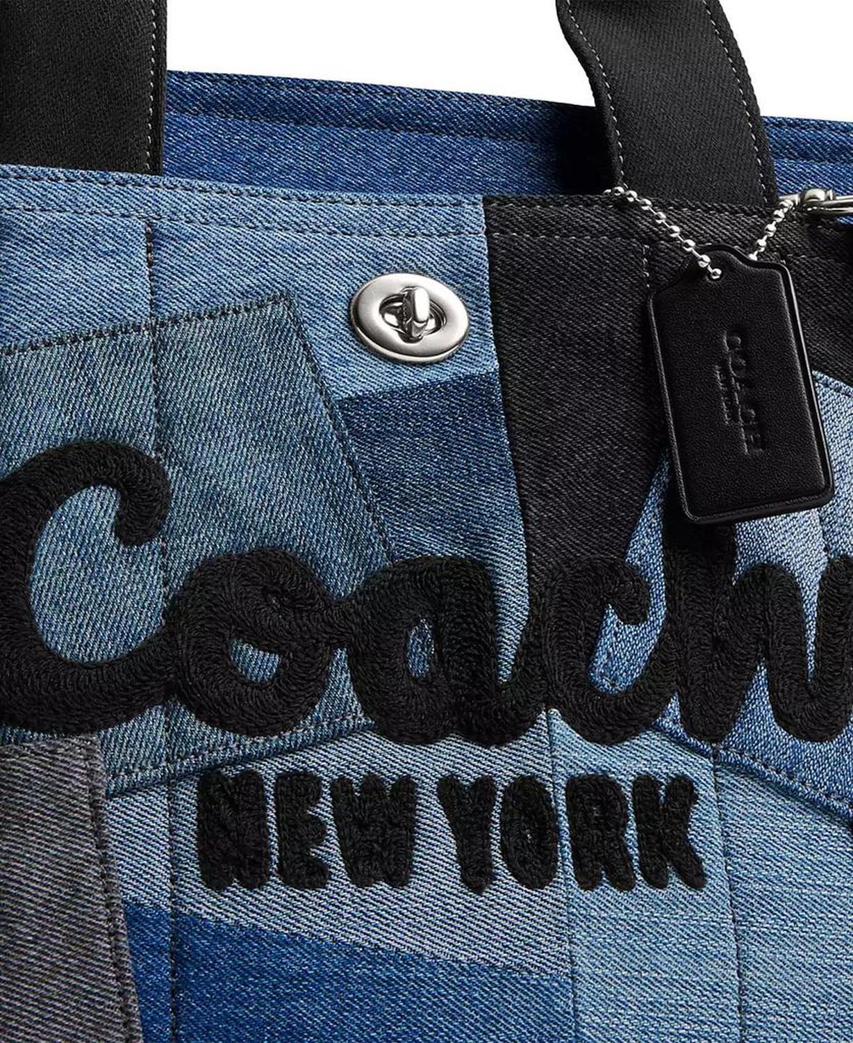 Medium Patchwork Denim Cargo Tote Bag