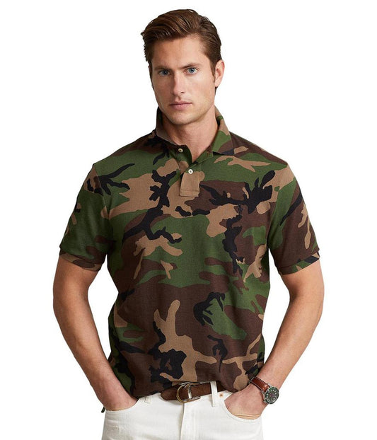 Classic Fit Camo Mesh Polo Shirt