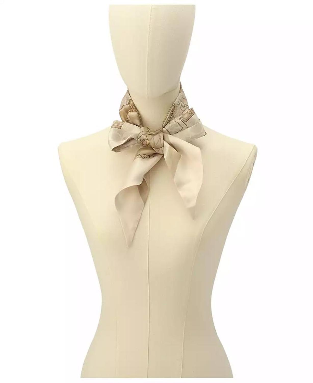 Stacked Tabby Bags Print Silk Skinny Scarf