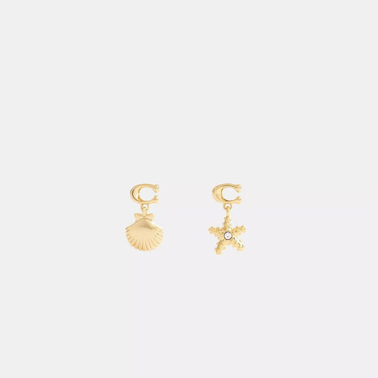 Signature Starfish And Shell Drop Earrings