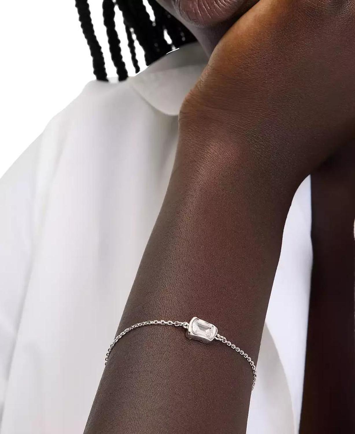 Cubic Zirconia Molten Glass Solitaire Bracelet (also in Silver-Tone)