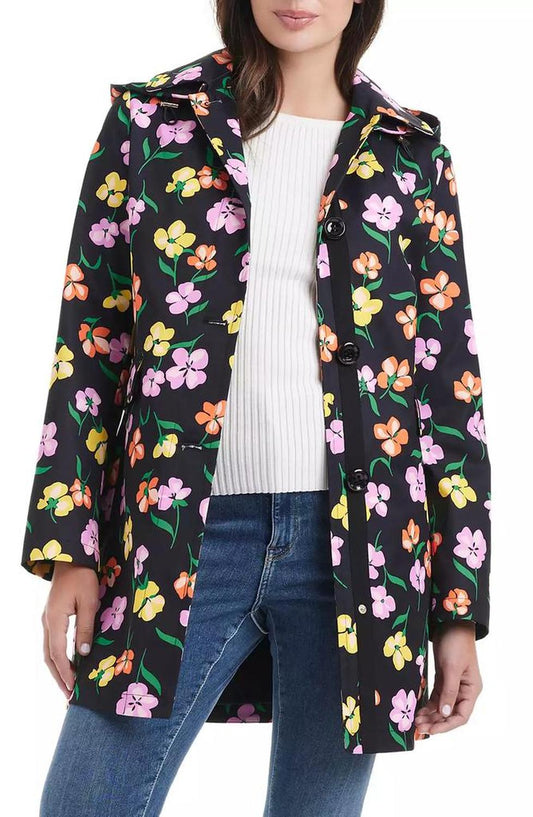 Women's A-Line Printed Trench Coat