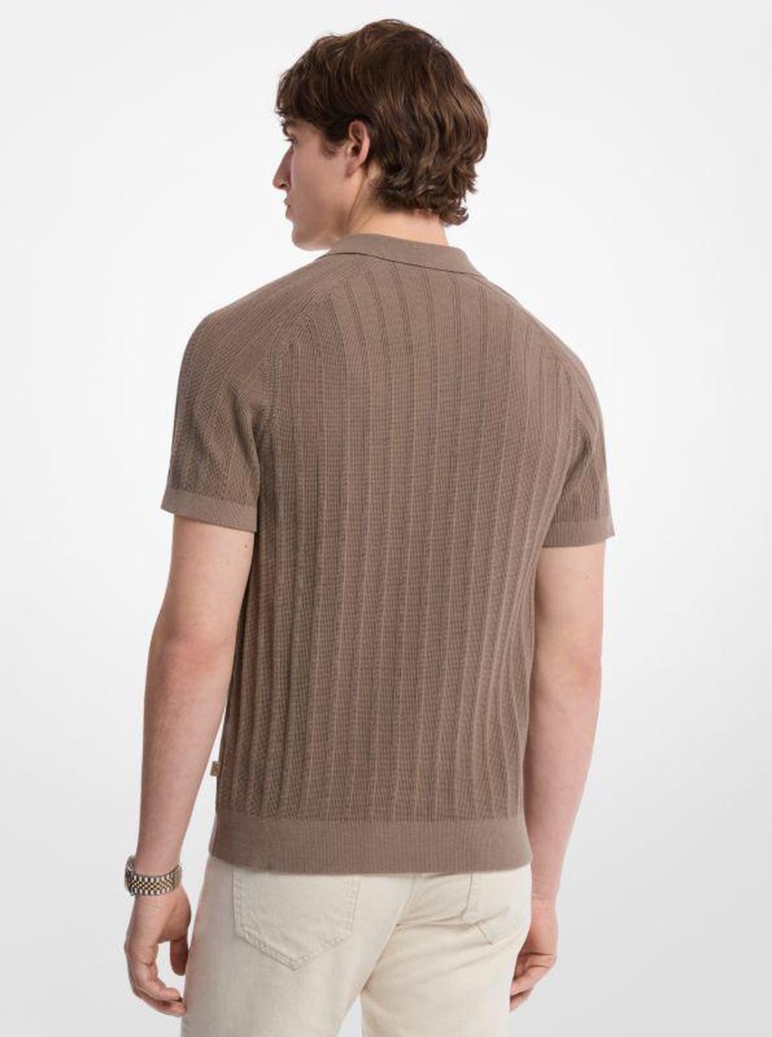 Cotton Knit Zip Polo Shirt