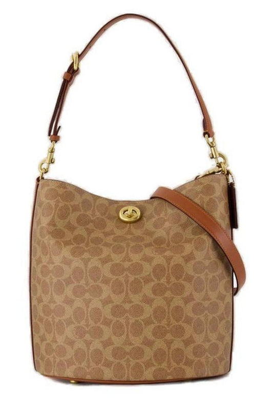 Coach Willow Logo Plaque Bucket Bag