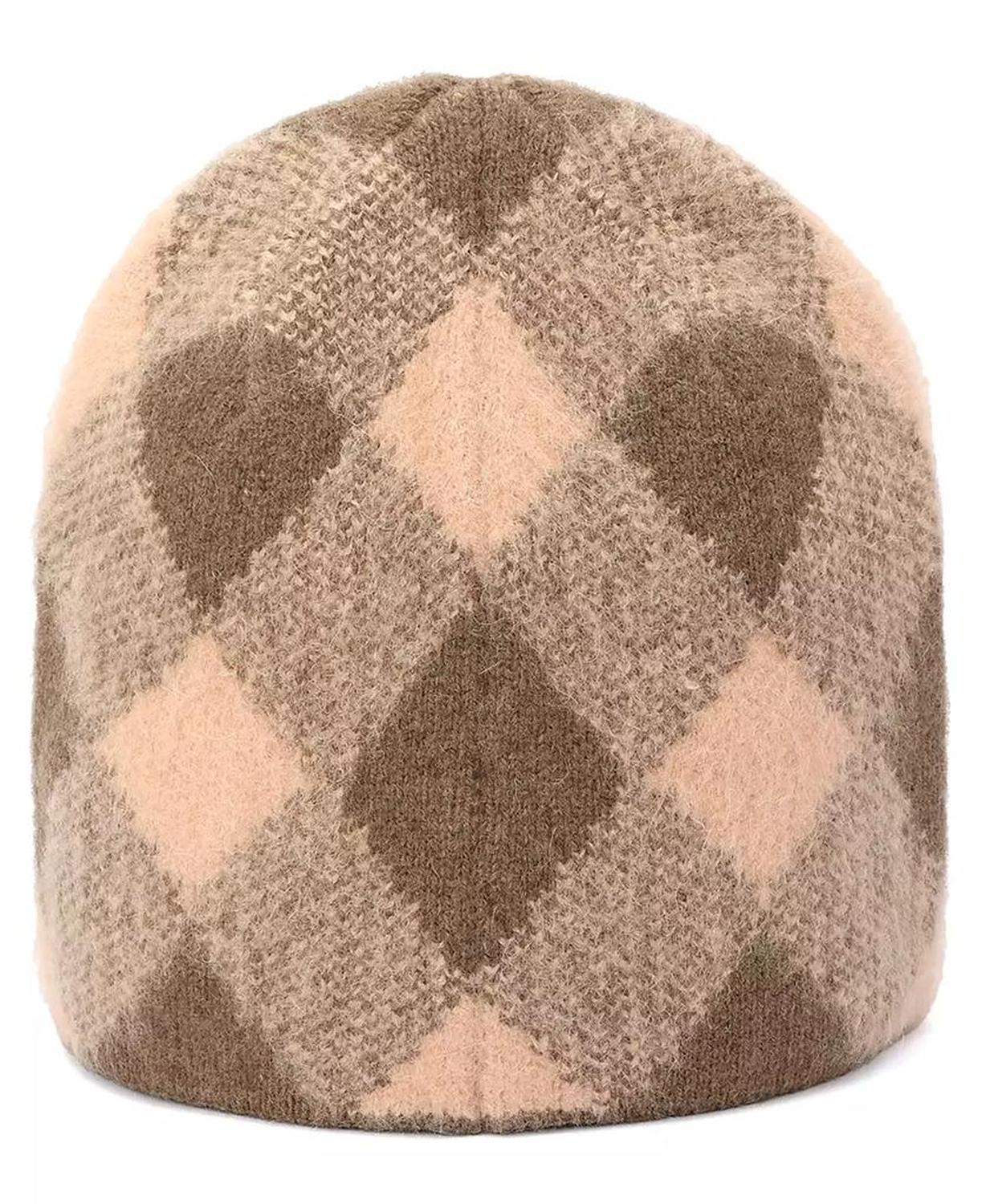 Women's Argyle Knit Beanie Hat