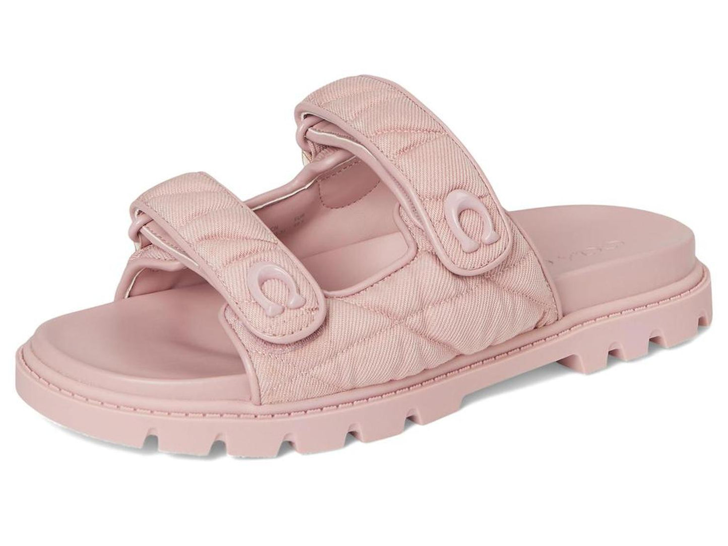 Sculpted C Quilted Washed Denim Double Band Sandals