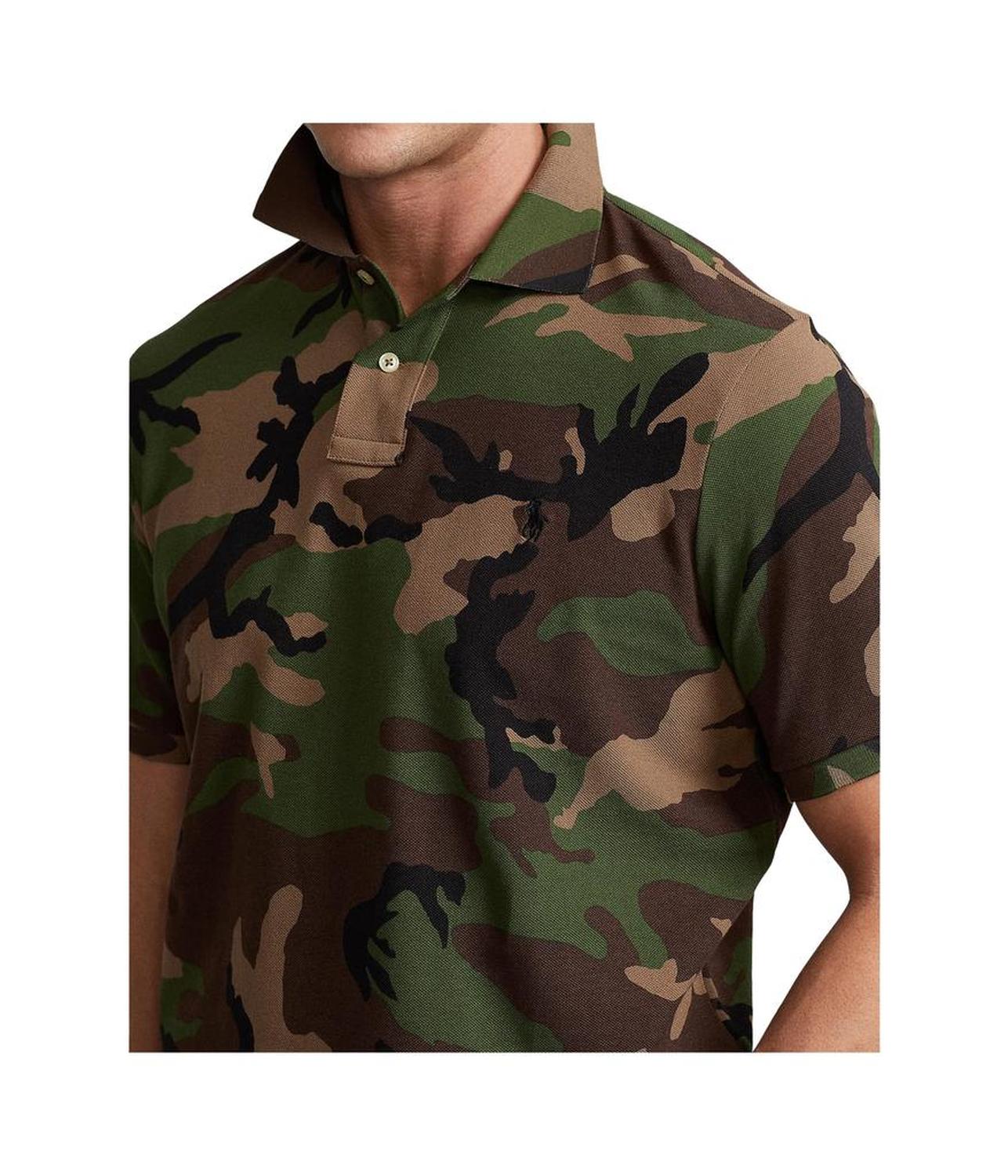 Classic Fit Camo Mesh Polo Shirt