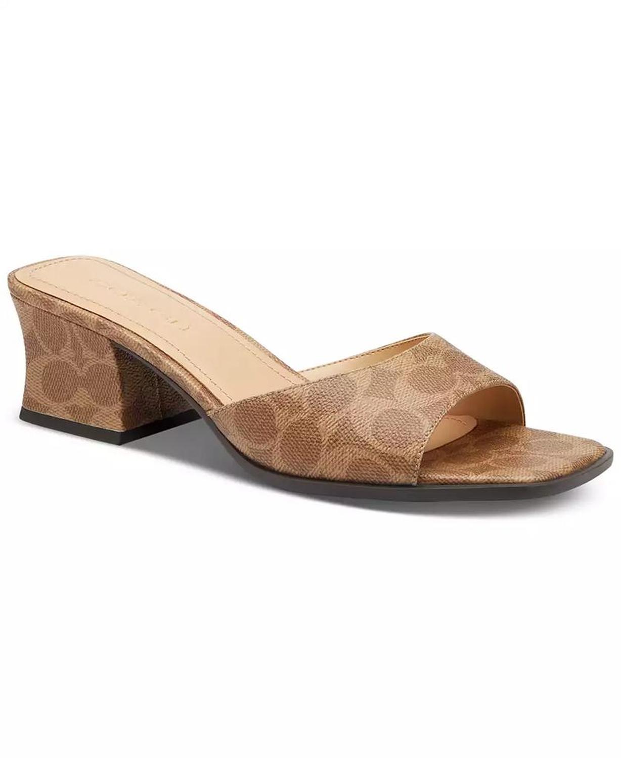 Women's Sculpted C Leather Block-Heel Sandals