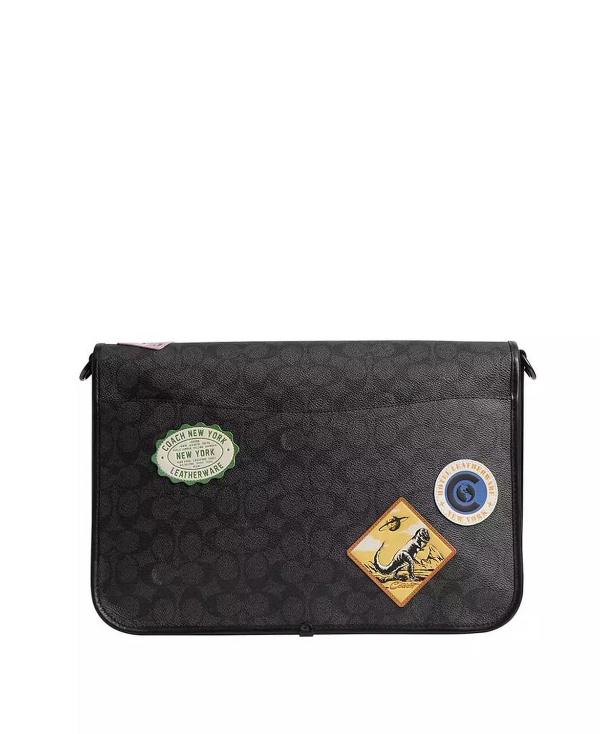 Men's Hitch Signature Canvas with Patches Messenger Bag