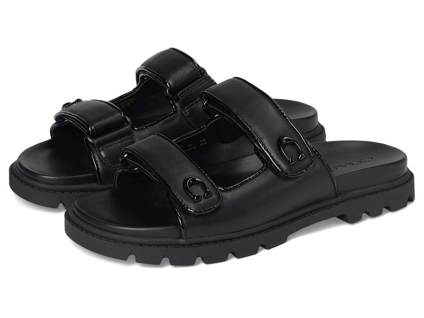 Sculpted C Leather Double Band Sandals