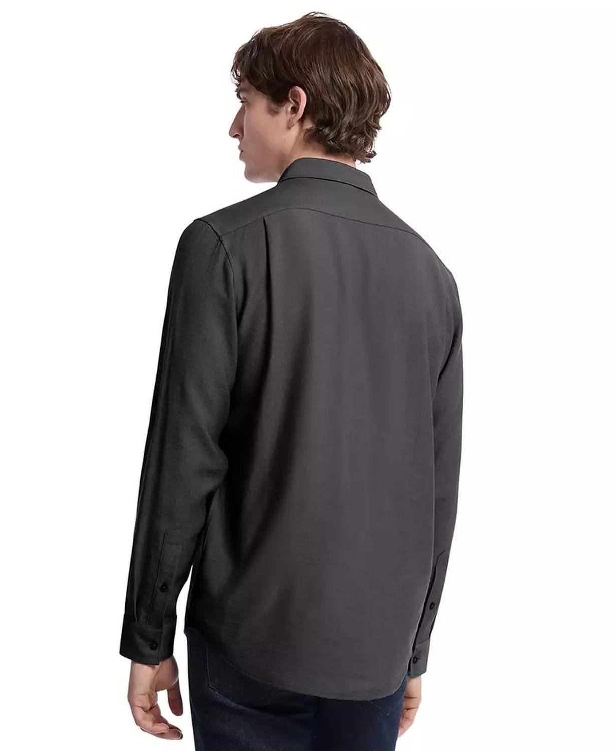 Men's Crepe Long Sleeve Two-Pocket Button-Front Shirt