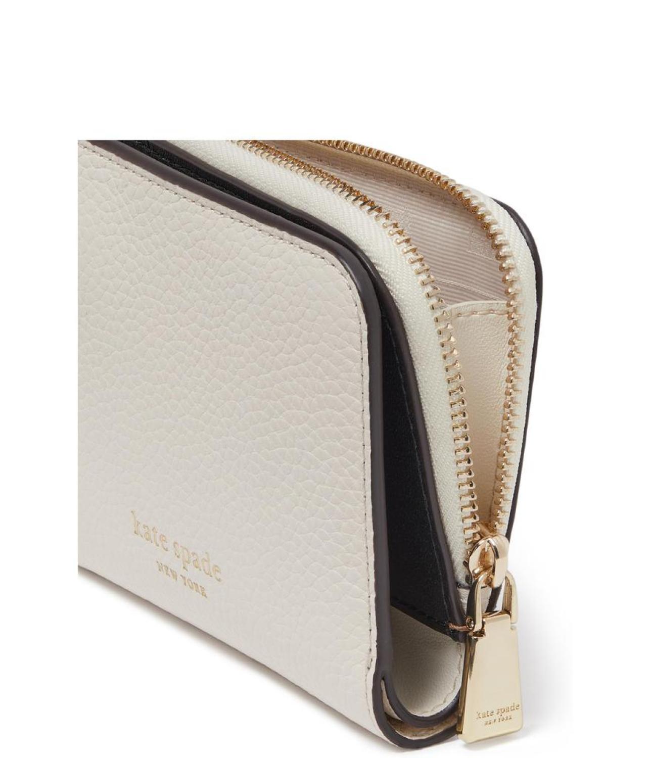 Ava Colorblocked Pebbled Leather Zip Bifold Wallet