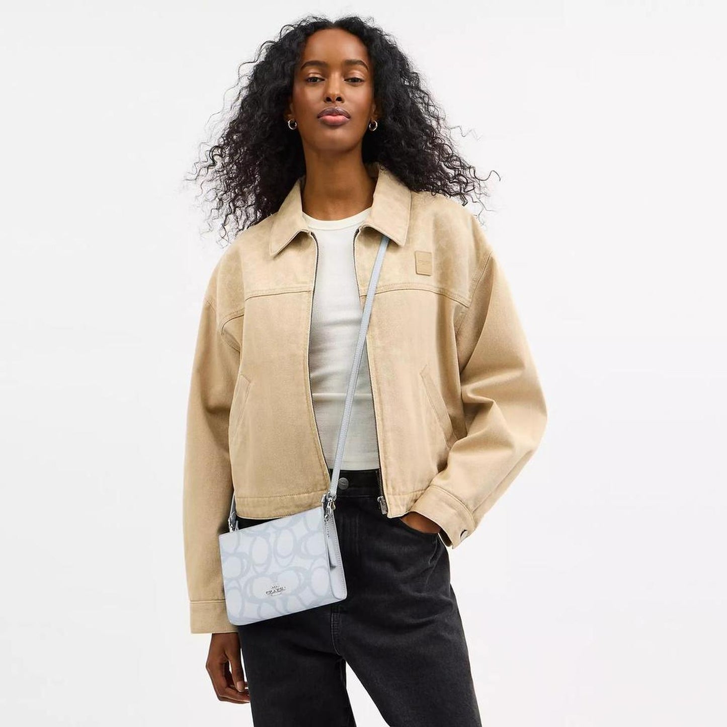 Slim Crossbody Bag In Sketch Signature Canvas