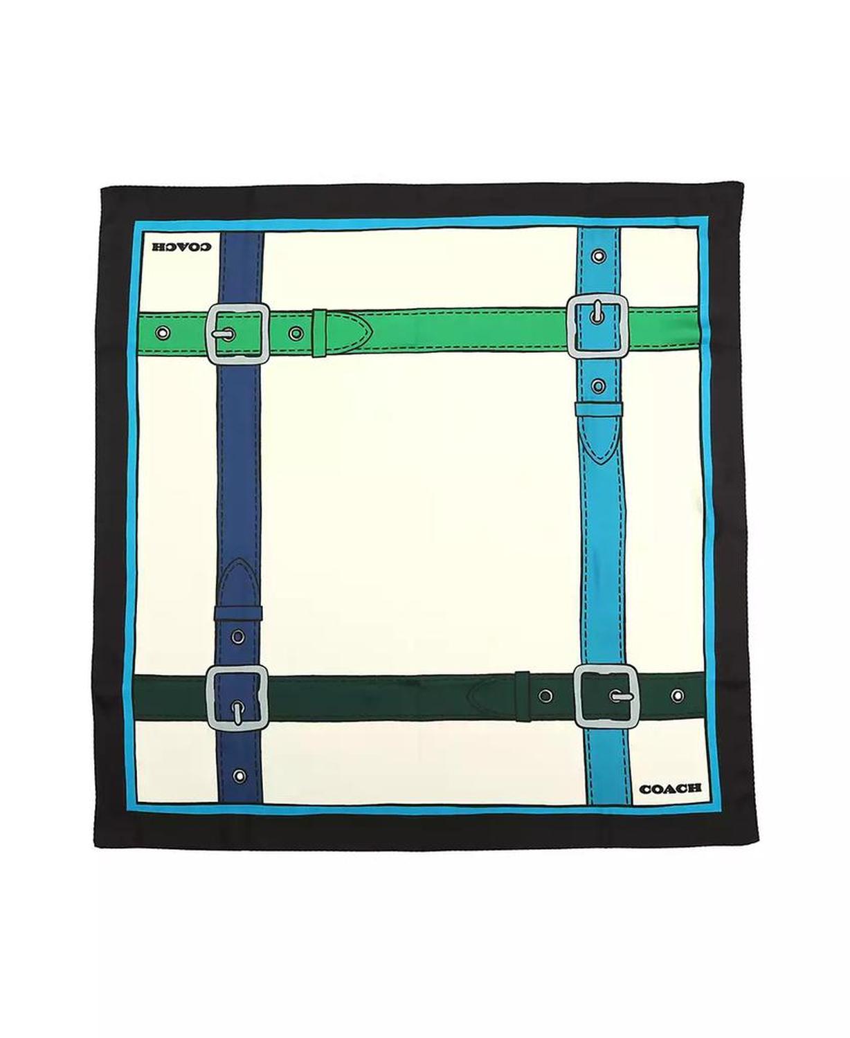 Women's Trompe L'Oeil Belt Print Silk Square Scarf