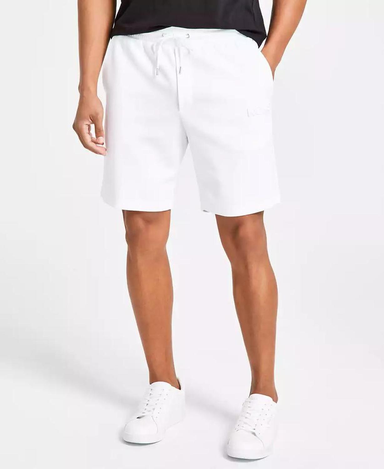 Men's Athletic-Fit Stretch Textured Logo 9" Shorts