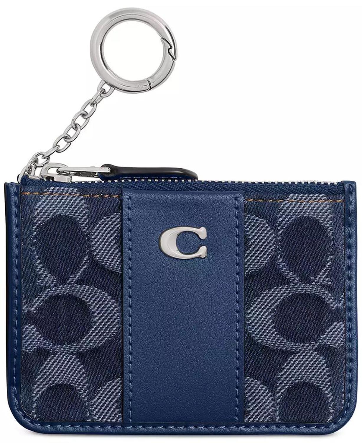Essential Mini ID Card Case in Signature Denim