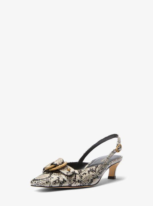 Jaden Snake Embossed Leather Slingback Pump
