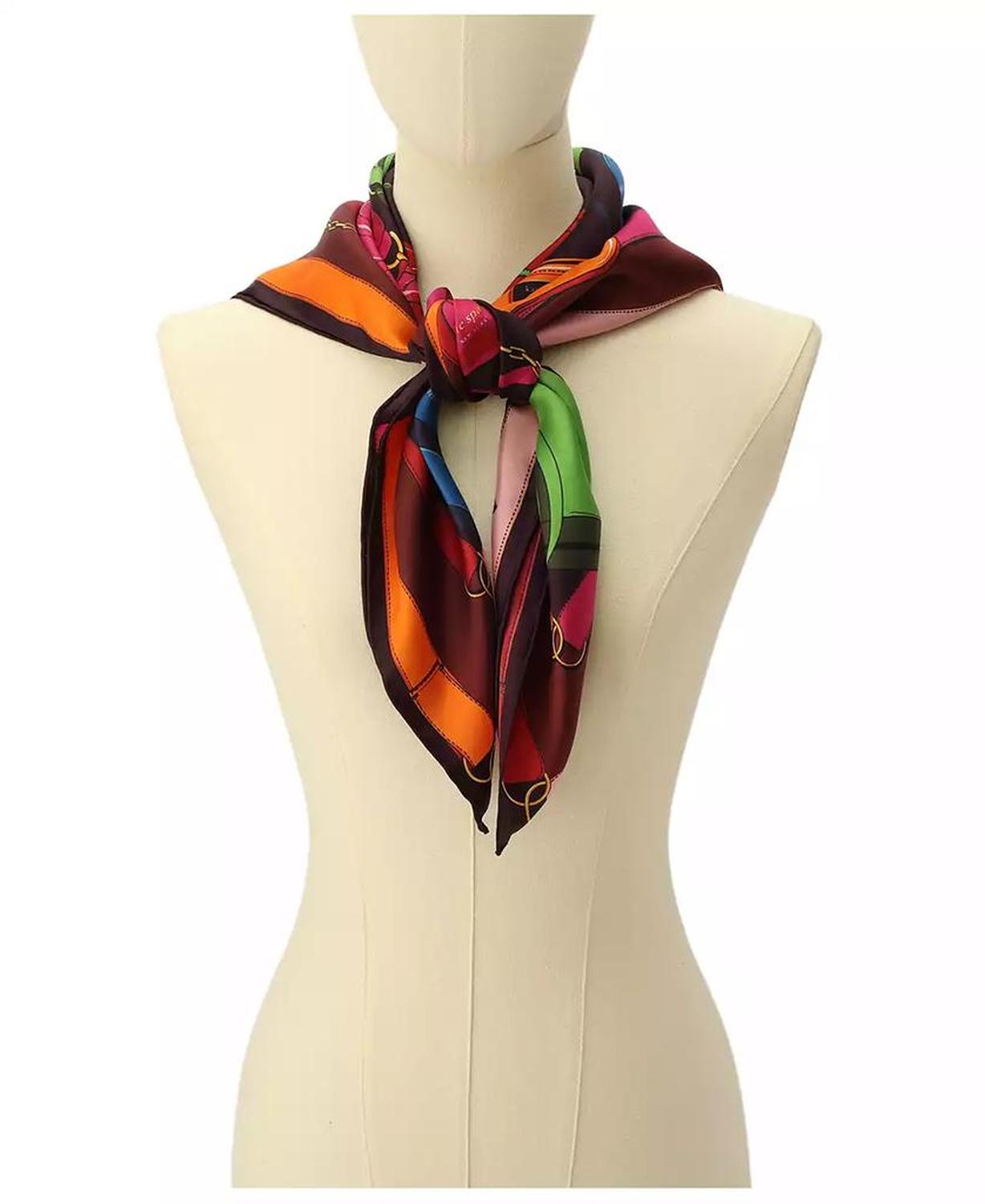 Women's Bag Print Silk Square Scarf