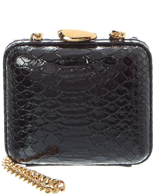 Collection Snake-Embossed Leather Mini Box Minaudiere
