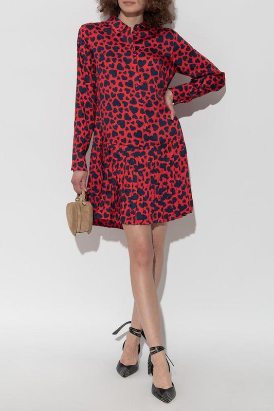 Kate Spade Heart Print Pleated Dress