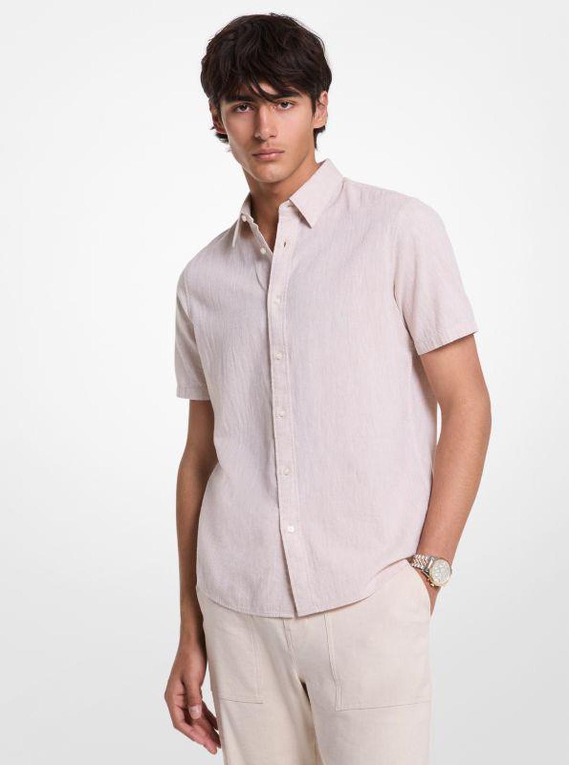 Dot Linen and Cotton Shirt