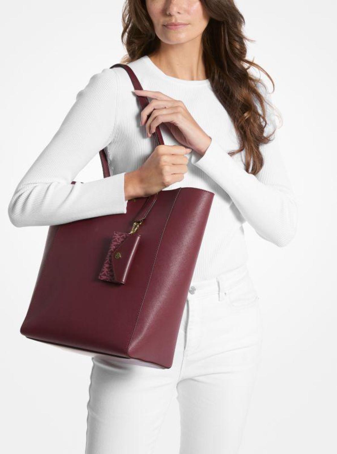Vincent Large Saffiano Leather Tote Bag With Card Case