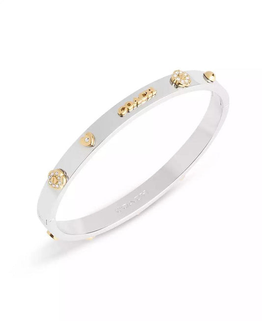 Faux Stone Signature Mixed Motif Bangle Bracelet
