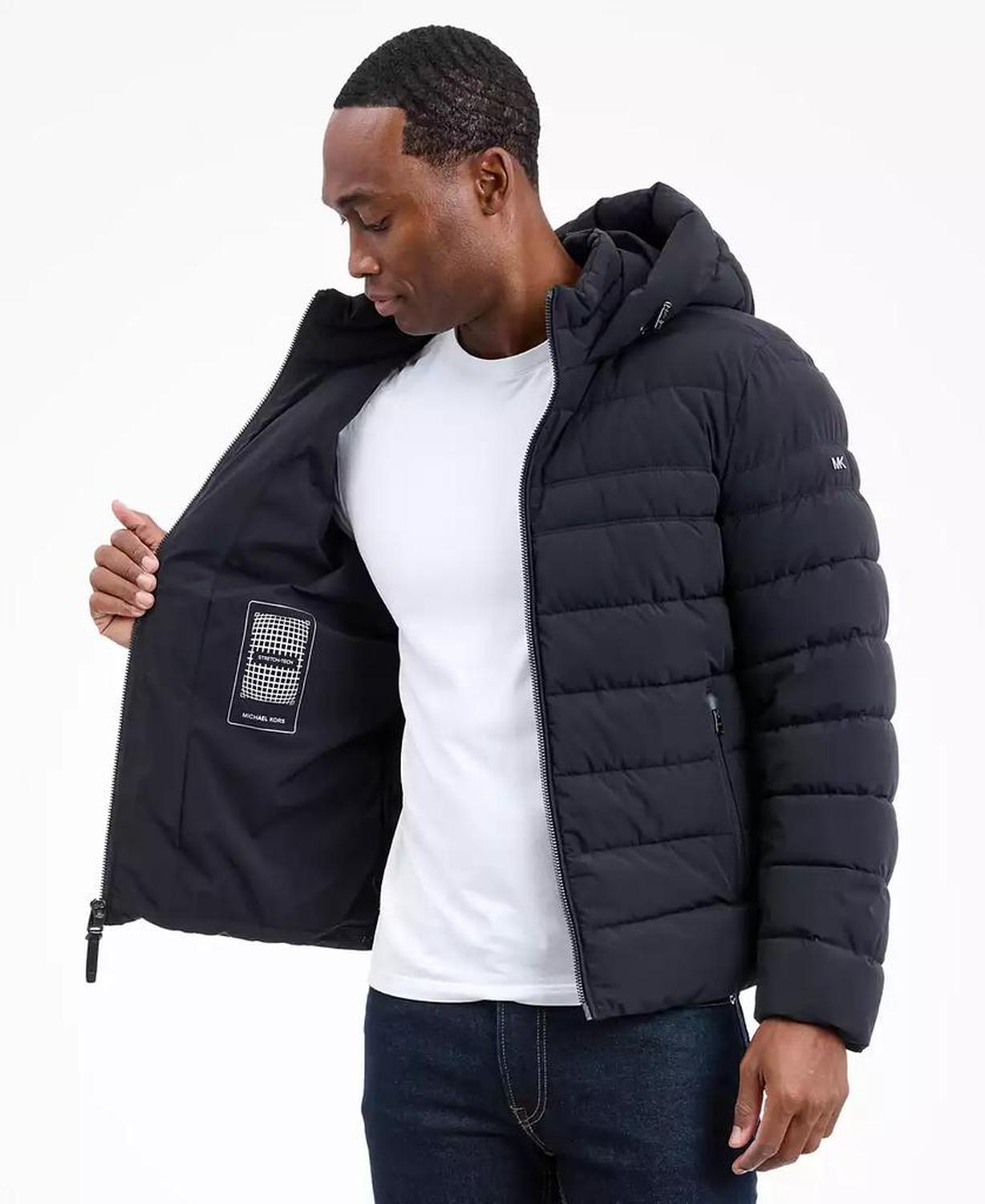 Men's Dressy Hooded Stretch Packable Jacket