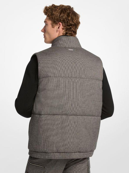 Houndstooth Cotton Puffer Vest