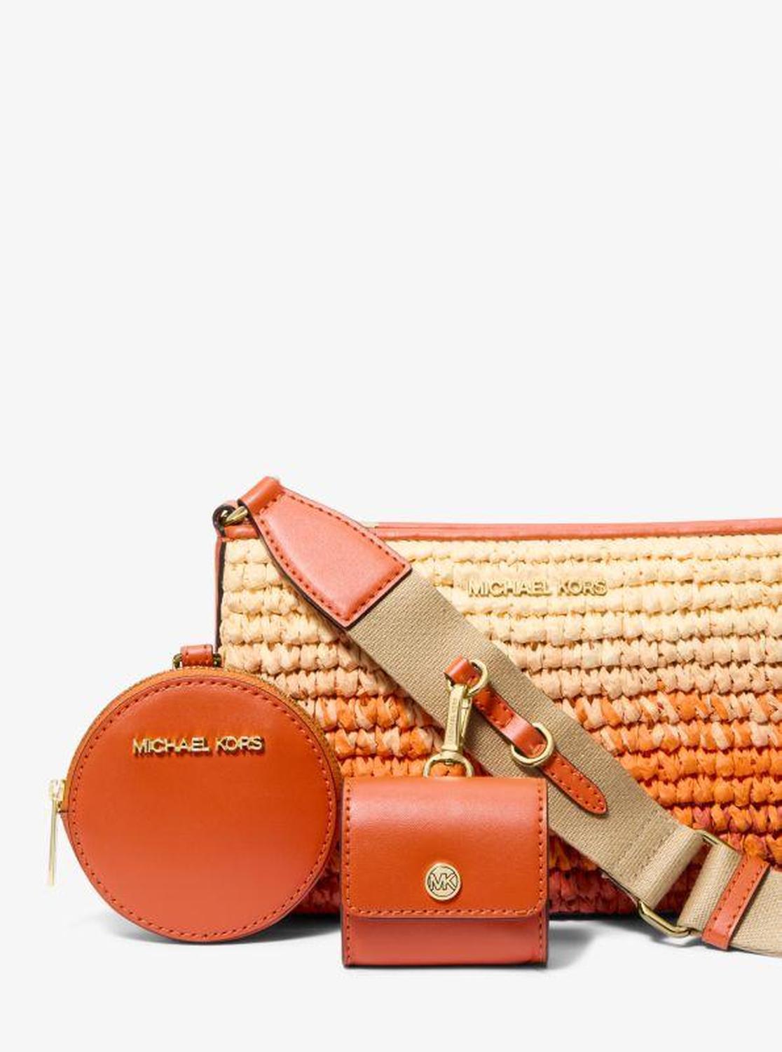 Jet Set Small Ombré Straw Crossbody Bag with Case for Apple Airpods Pro®