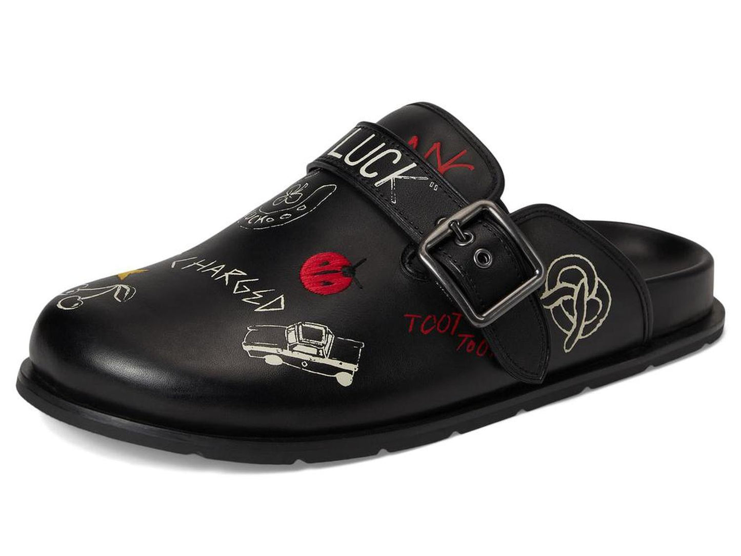 Buckle Clog With Sketch Print