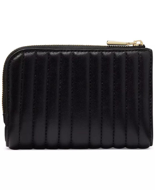 Deco Quilted Leather Compact Wallet