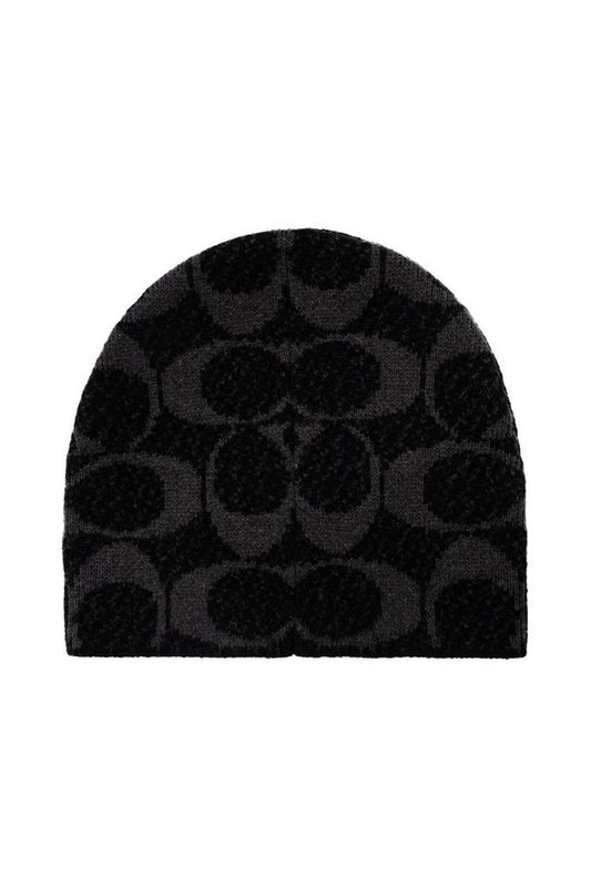 Coach Logo Monogram Knitted Beanie
